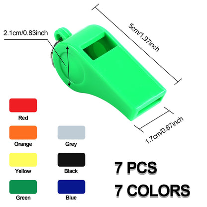 SANNIX 7 Pack Whistles, Coaches Whistles with Lanyard Sports Whistle Loud Crisp Sound Whistles for Referees Training Gyms Emergency