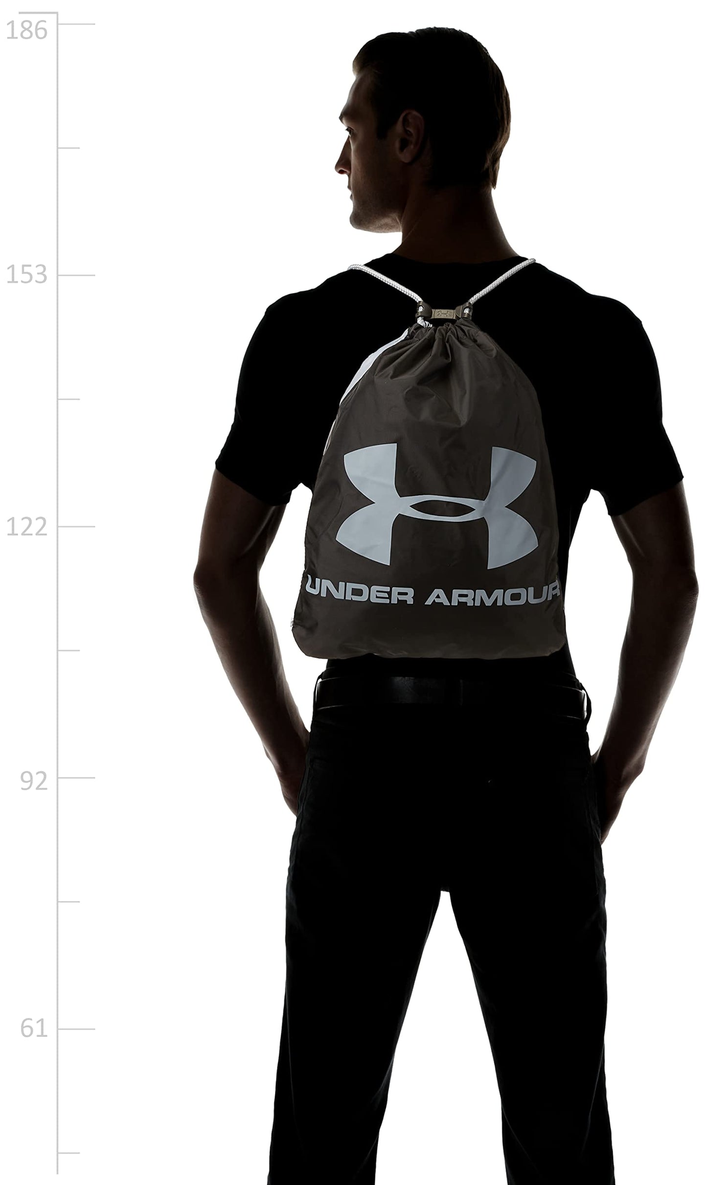 Under Armour Unisex-Adult Ozsee Sackpack , Black (009)/Steel , One Size Fits All