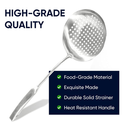 5 Pcs Newness Cooking Utensils Set, 304 Stainless Steel Kitchen Utensils Set, Metal Kitchen Accessories, Include Soup Ladle, Slotted Skimmer Spoon, Spaghetti Spoon and Spatula, Dishwasher Safe