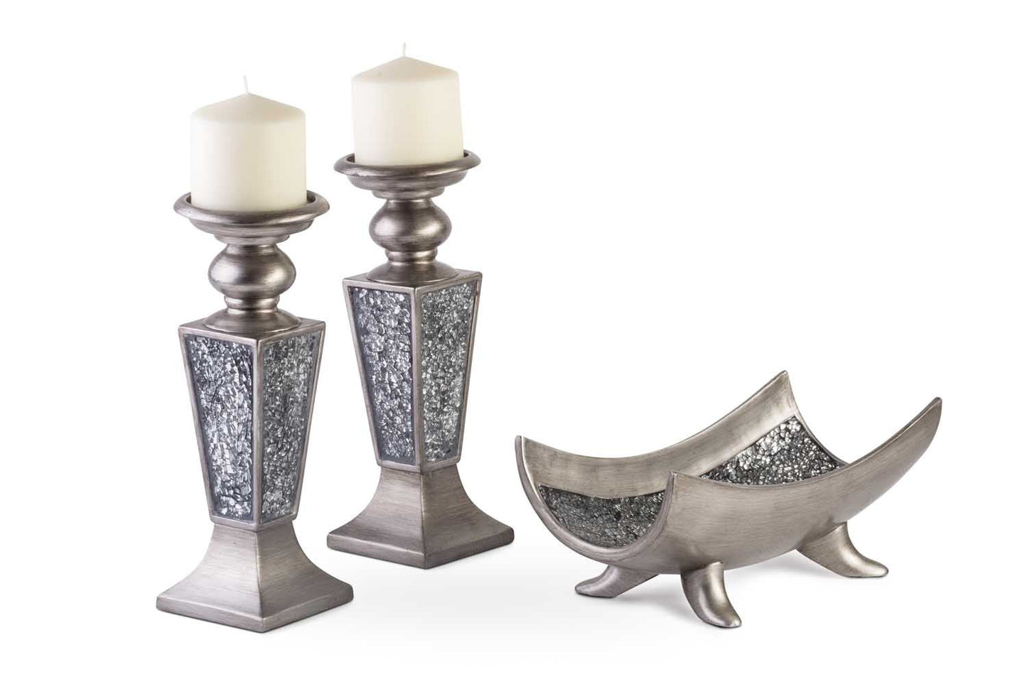 Creative Scents Schonwerk Silver Centerpiece Bowl - Coffee Table Decor - Centerpiece Table Decorations for Dining Room Living Room or Entry Table - Decorative Bowl - Best Wedding/Birthday Gift