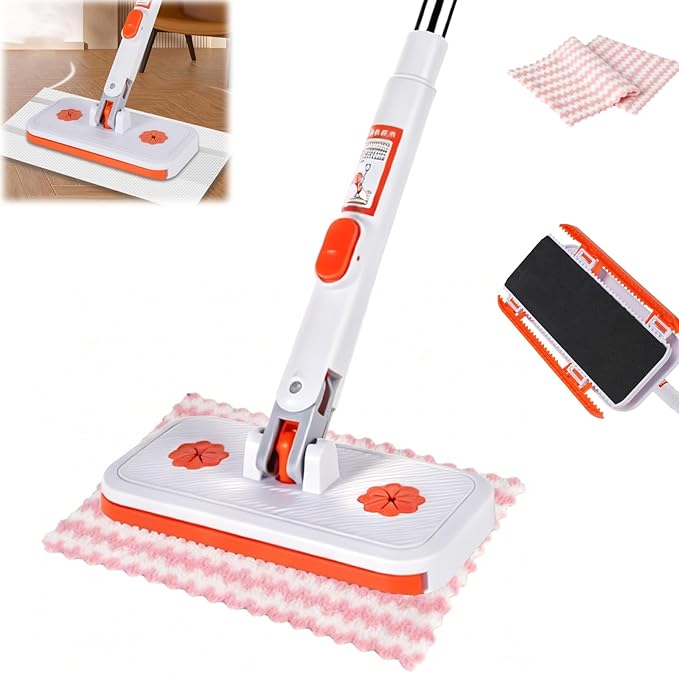 Snap Grip Mini Mop Set, Lazy Mop Automatic Gripping, Convenient Cloth Changing