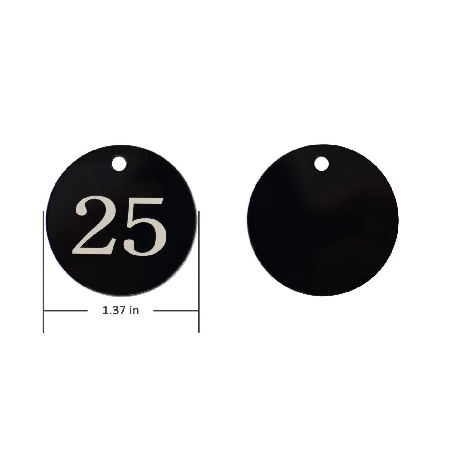 StayMax Acrylic ID Number Tags Key Tags with Key Rings Black (0-10)