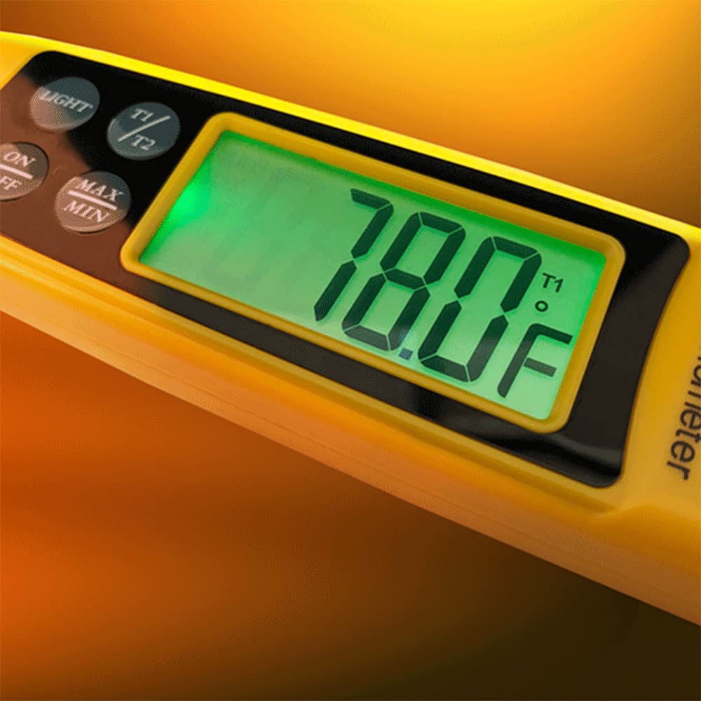 UEi PDT655 Differential Temperature Folding Pocket Thermometer, HVAC Digital Thermometer with Backlit Display and Magnetic Mount, Measures -58 to 572°F