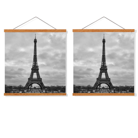FALAMON 2 Pack Magnetic Poster Hanger Frame, 8x10 8x12 8x18 Teak Wood Magnet Poster Frame for Hanging Posters, Prints, Photos, Pictures, Maps, Scrolls, and Canvas Artwork