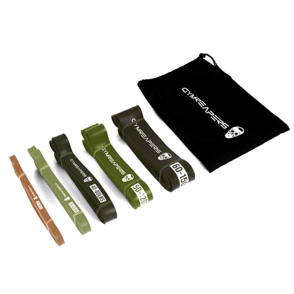 Gymreapers Resistance Bands for Working Out – Elastic Pull Up Exercise Assistance Bands Set for Powerlifting, Stretching, WOD, Strength Training – for Men & Women