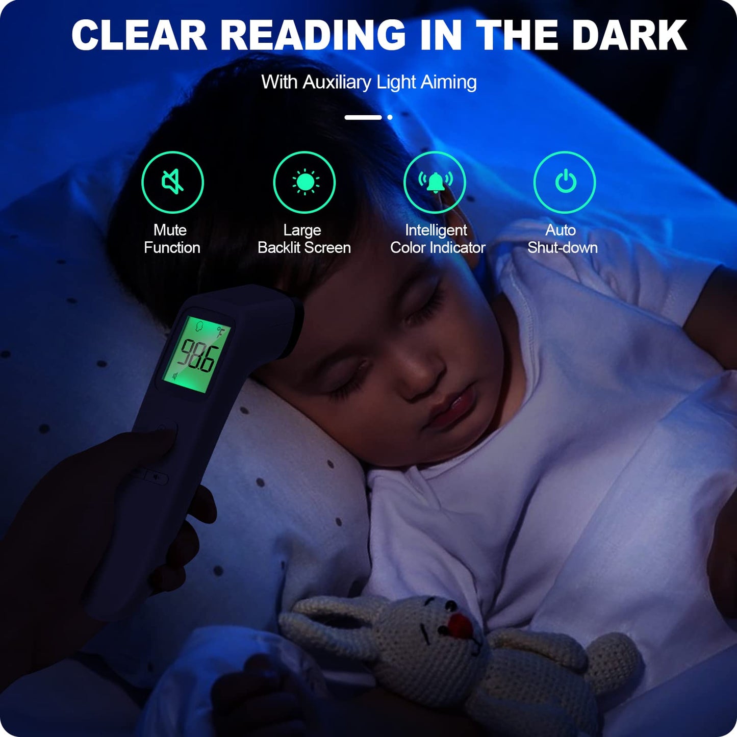 No-Touch Thermometer for Adults and Kids, Accurate Digital Baby Thermometer, FSA HSA Eligible, Fever Alarm & Silent Mode, 2 in 1 Forehead & Object Mode