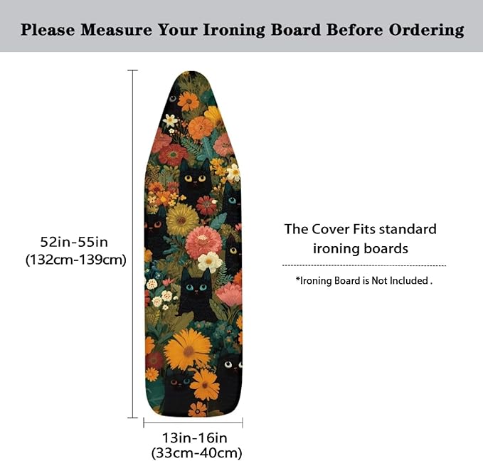 Black Cat Print Ironing Protector