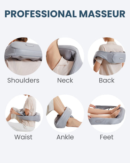 Nekteck Neck Massager for Pain Relief Deep Tissue, FSA Eligible Shiatsu Back Massager with Heating 3D Kneading Massage Pillow for Shoulder Leg Muscle, Office Home Car Use, HSA Eligible, Plug-in Use