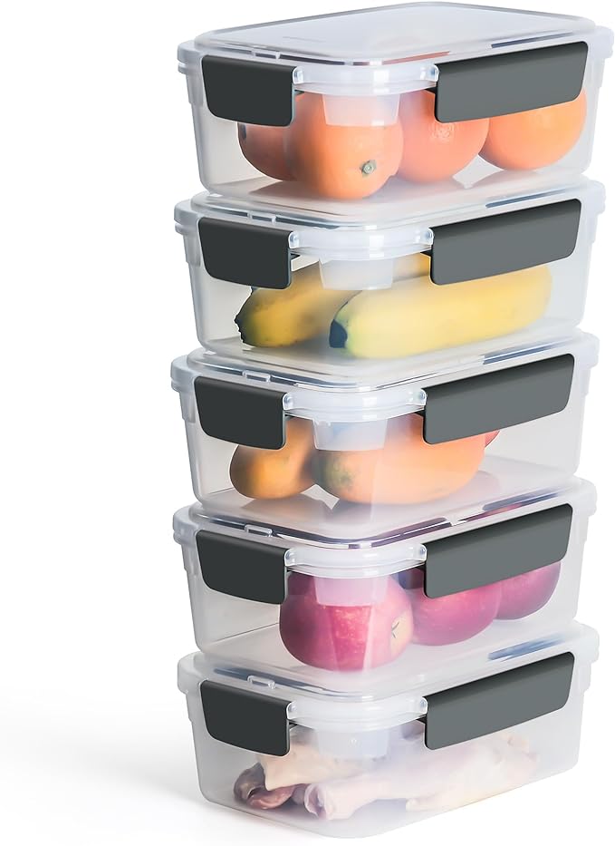 YORY 9 cup Plastic Food Storage Containers