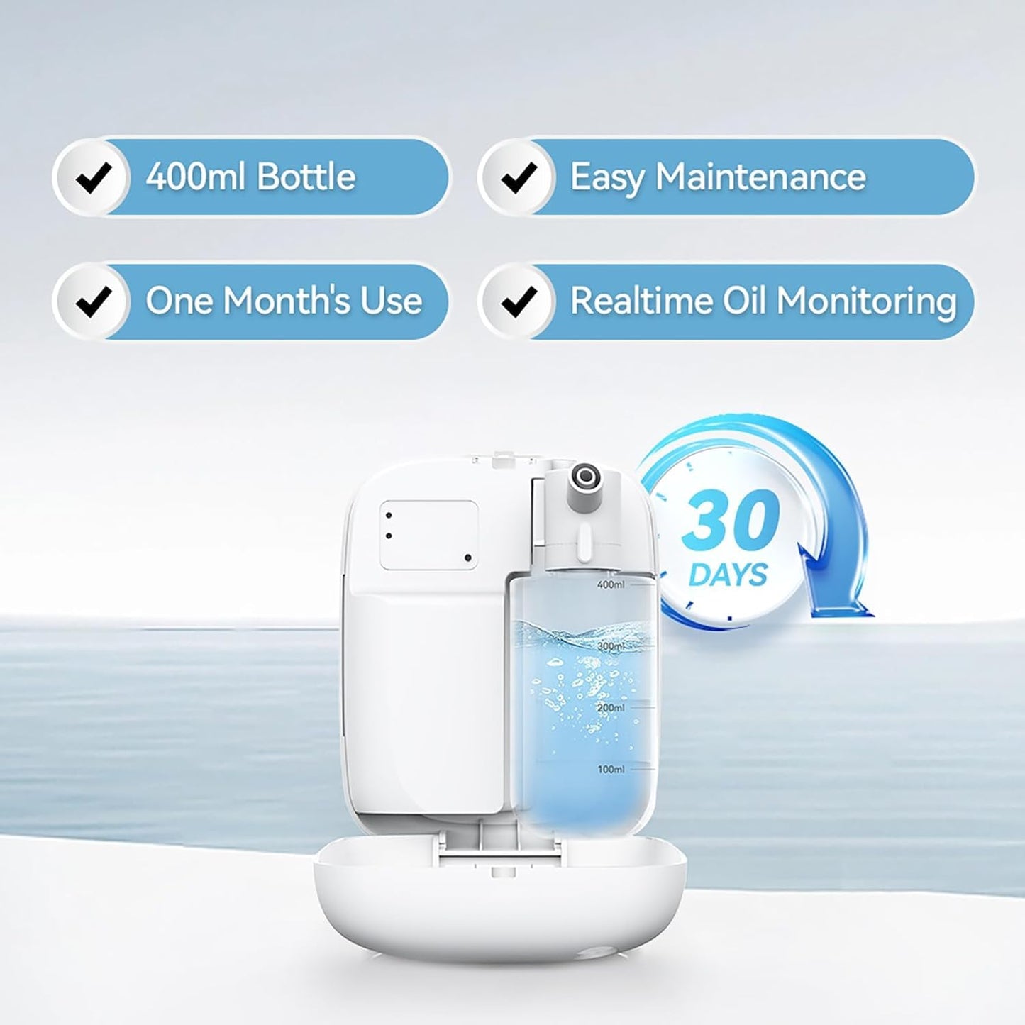 Upgraded Scent Air Machine for Home Cover Up to 2000 sq.ft, Waterless Essential Oil Diffuser 400ML, Hotel and Commercial Use, Waterless Cold Air Diffuser for Home, Office