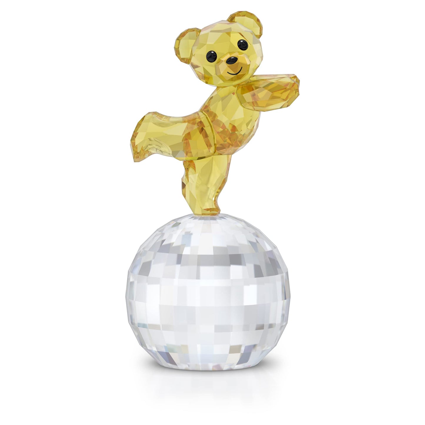SWAROVSKI Kris Bear Ready to Disco Collectible Figurine, Yellow and Clear Crystals, Part of the Swarovski Kris Bears Collection