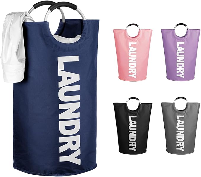 WOOHA 125L Large laundry basket, Collapsible laundry hamper, Tall Clothes