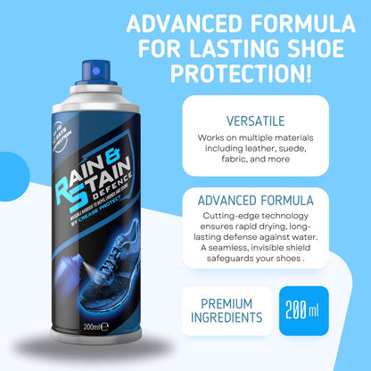 Rain & Stain Protector Spray - Waterproof Your Shoes & Boots Instantly! Suede & Nubuck Care for Trainers, Uggs & More - Easy, Long-Lasting Protection