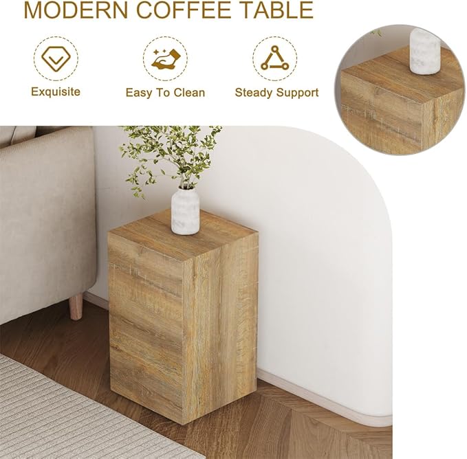 End Table, Side Table Living Room Table, Modern Sofa Couch Tables, Faux Marble