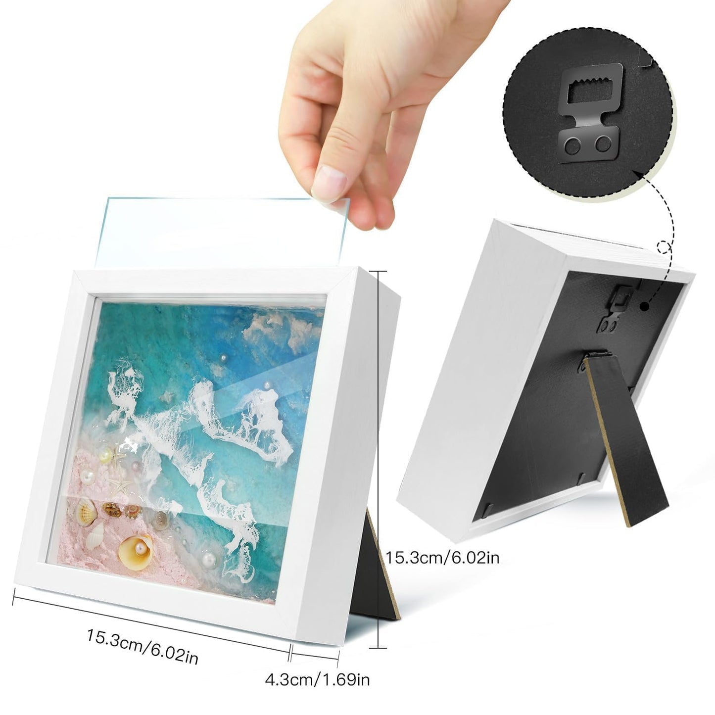 iLAND Crafts for Adults Zen Ocean Resin Art Kit, Creative Teen Crafts Resin Kit for Beginners, Crafting Hobbies for Women, DIY Sea Art Projects for Adults, Unique Beach Themed Gifts for Crafty Crafter