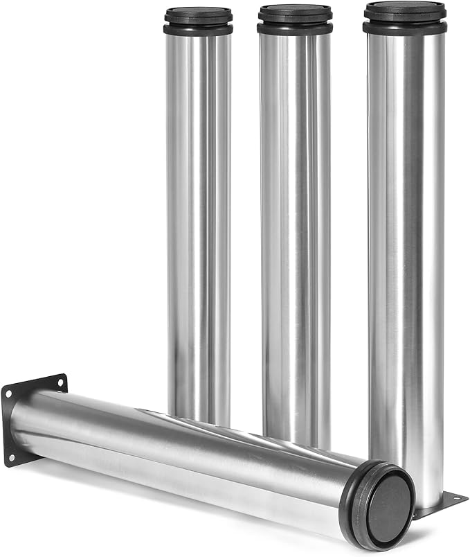 14 Inch Metal Furniture Legs Stainless Steel Adjustable Legs Silver Metal Legs