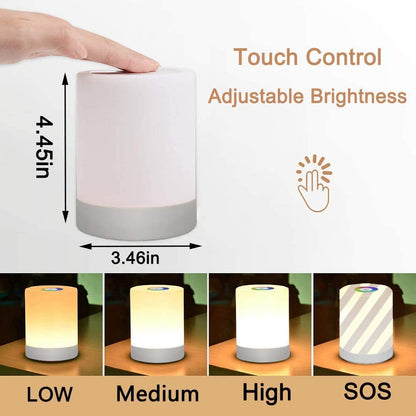 Fedetkey Night Light,LED Touch Control Chargeable Smart Bedside Table Lamp,RGB Color Changing Modes for Baby Kids Bedroom,Office,Camping