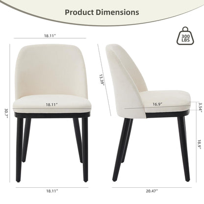 Garvee Upholstered Dining Chairs Set of 6, Modern Fabric Kitchen Chairs with Back and Wood Legs, Dining Room Chairs for Dining Room Restaurant Cafe, Beige