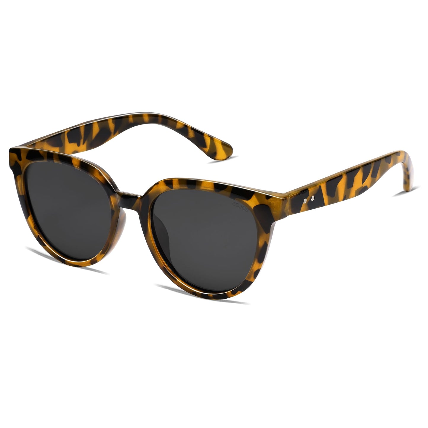 SOJOS Trendy Cat Eye Round Polarized Sunglasses for Women Fashion UV Protection Sunnies Sunglasses SJ2175