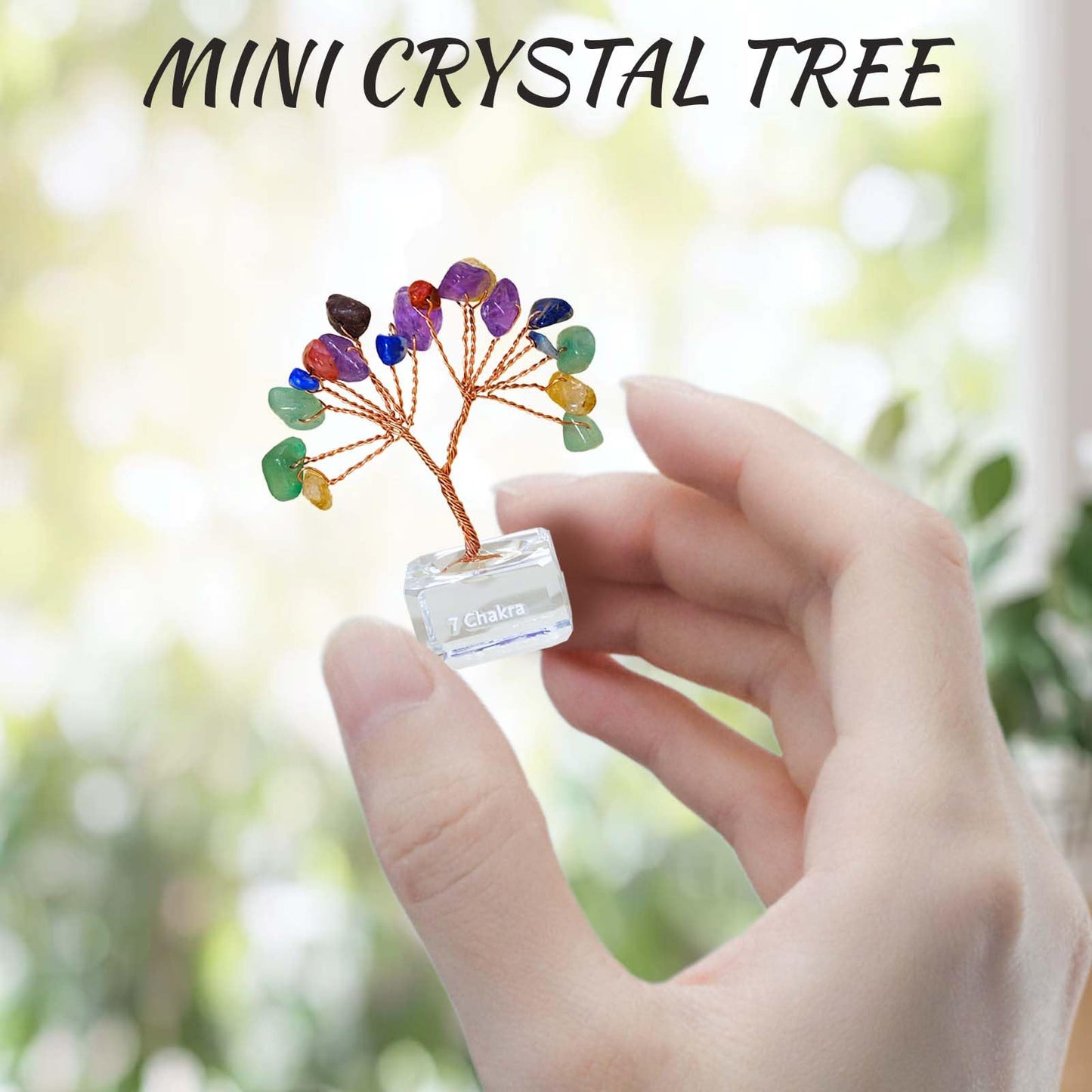 Runyangshi 12 Pcs Crystal Tree Set with K9 Glass Base - Chakra Healing Money Trees for Desk Decor, Home, Office, Positive Energy, Good Luck Gifts for Women, Mom, Birthday, Housewarming
