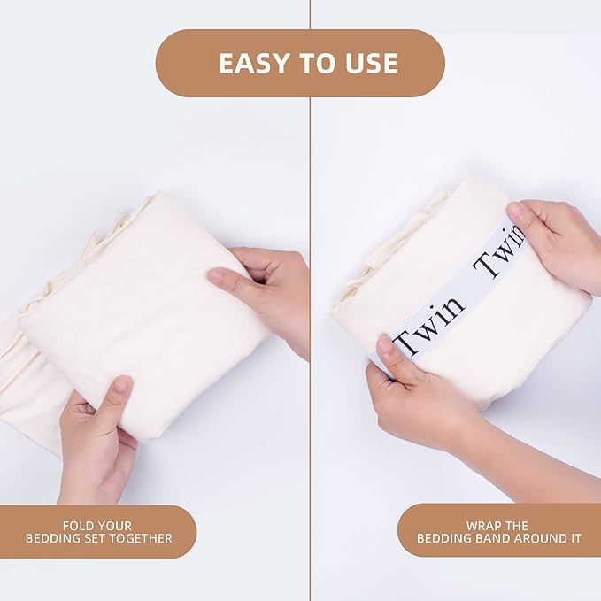 4PCS Bed Sheet Organizer Bands, Storage Labels and Sheet Keepers