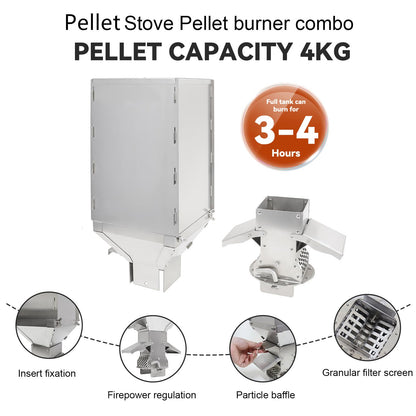 Large Outdoor Camping Stove with oven Portable Tent Stove With Pellet Stove Burner Chimney Pipe