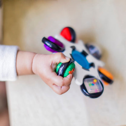 Baby Einstein Curiosity Clutch Fidget Sensory Toy and Pop It Rattle, BPA Free Infant Teether, Age 3 Months+