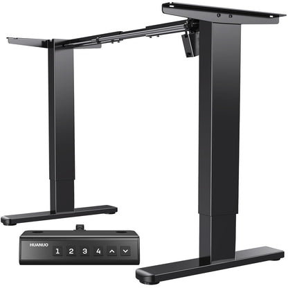 HUANUO Standing Desk Frame with 220lbs Powerful Brushless Motor, Thick T-Shaped Adjustable Desk Legs Made of Automotive-Grade Steel, for Max 75″ x 35″ Desktop, for Home Office, Black Frame Only