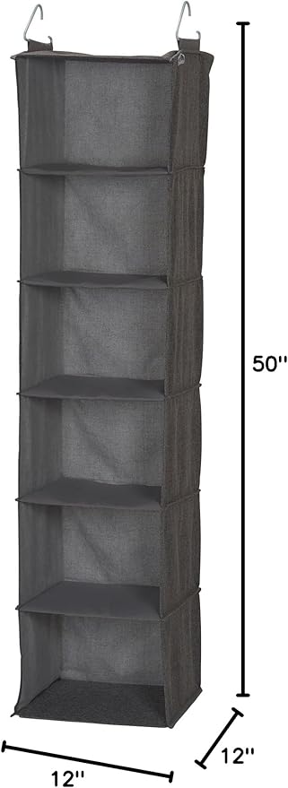 Household Essentials 6-Shelf Linen Hanging Closet Organizer