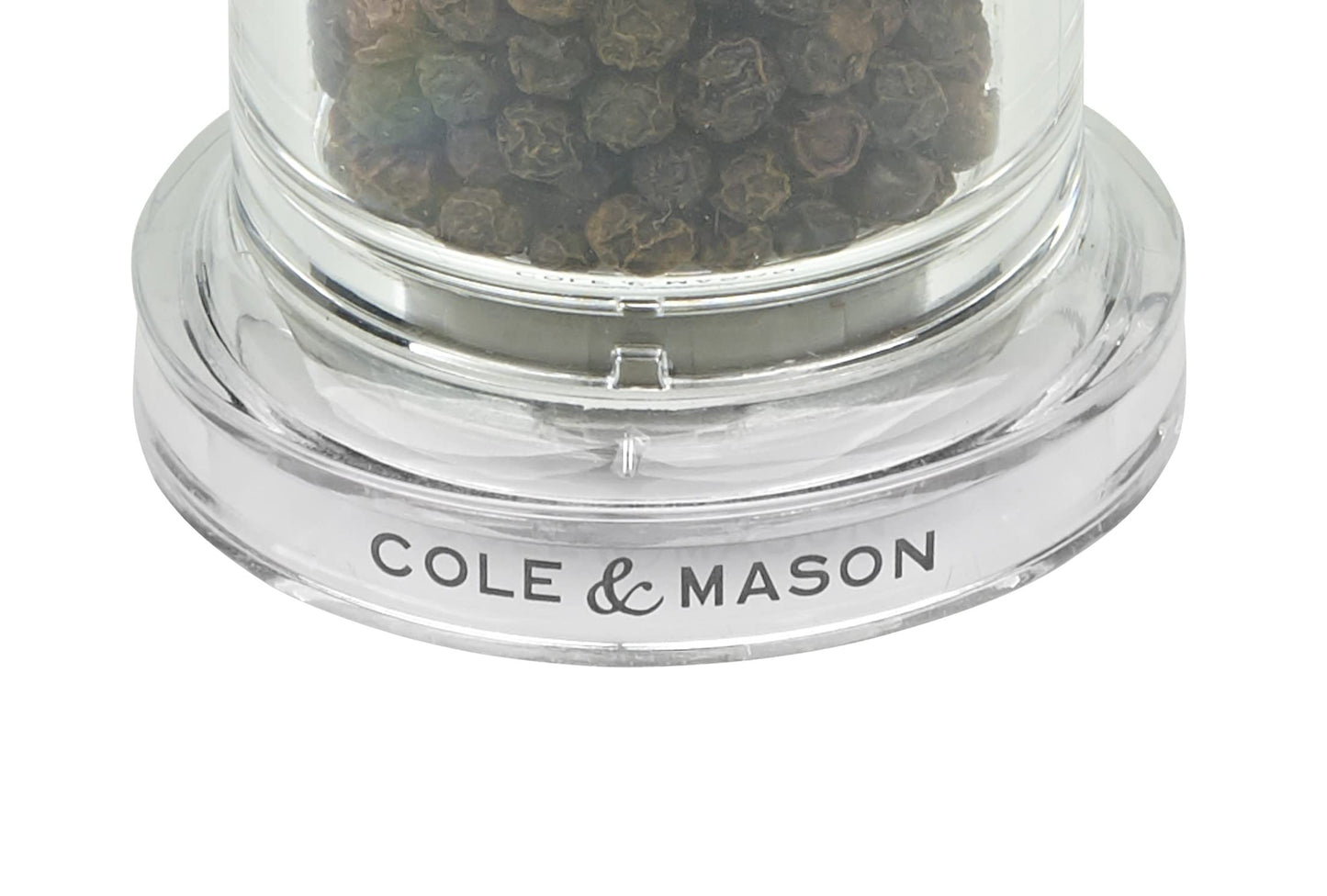 Cole & Mason 505 Clear Salt and Pepper Mills, Adjustable Grind Precision+ Mechanism, Acrylic, 140 mm, Gift Set, Includes 2 x Salt and Pepper Grinders