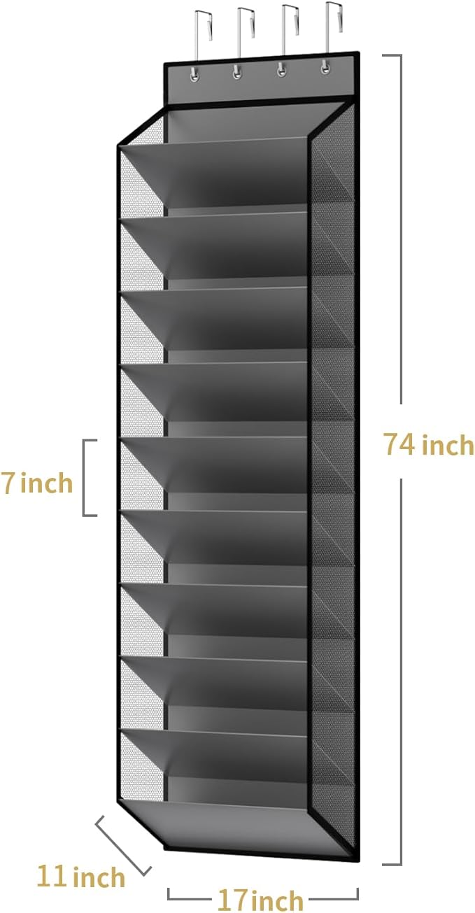 KEEPJOY 10 Tiers Mesh Over Door Shoe Organizer Storage, Hanging Shoe Holder