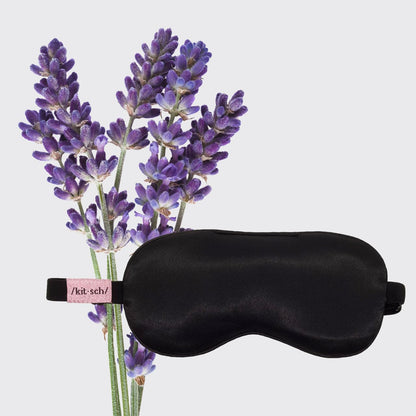 Kitsch Weighted Satin Sleep Mask - Weighted Eye Mask for Sleeping and Travel - Lavender Sleeping Mask for Women and Men - Light Blocking, Adjustable Strap, Ultra-Soft (4.1oz/116g)