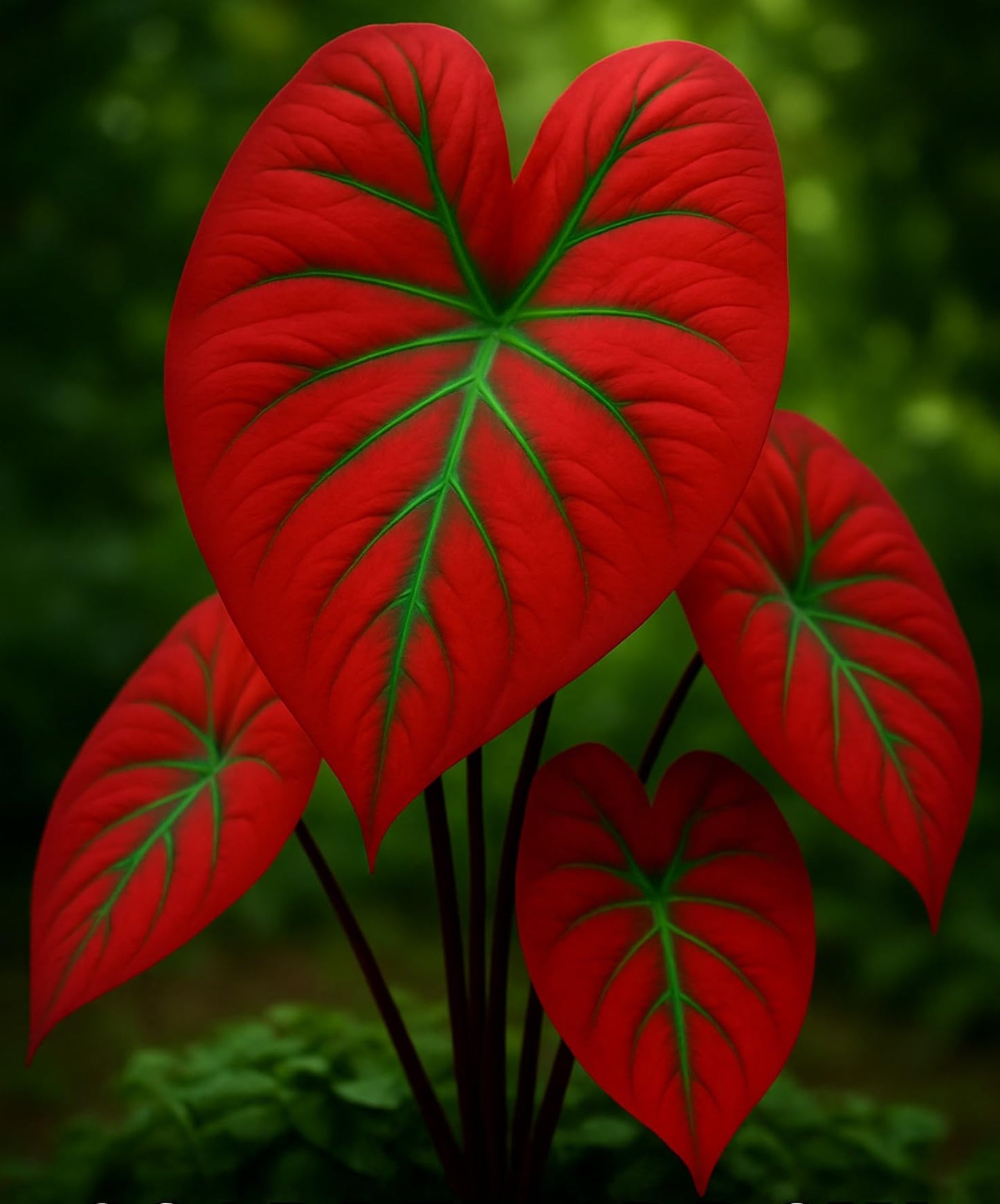 Scarlet Arrow Caladium Bulbs – 6 Premium Indoor Plants, Vibrant Red & White Foliage, Easy to Grow, Ideal for Homes, Patios, Gardens, Low Maintenance, Tropical Decor (6 Bulbs)