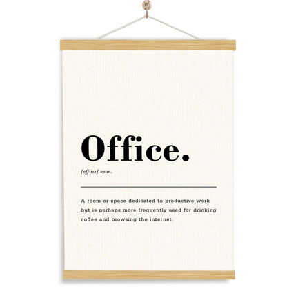Office Definition Poster Hanger Frame, Wood Canvas Poster Hanging, Home Office Wall Art, Wall Canvas Posters Hanger, Home Decoration, workspace Decor