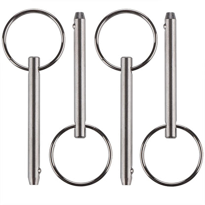 4 Pack Quick Release Pin, Diameter 3/16"(4.8mm), Overall Length 2"(51mm), Usable Length 1-1/2"(38mm), Full 316 Stainless Steel, Bimini Top Pin, Marine Hardware