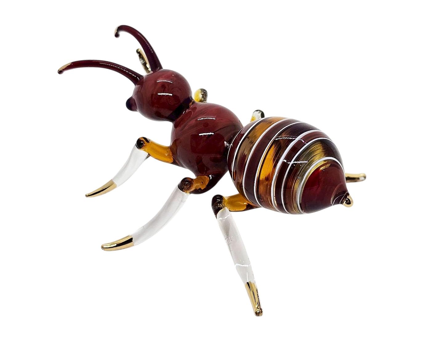 WitnyStore 4" Red Yellow Ant Formicidae Insect Blown Glass Figurine Premium Hand-Blown Statue Tabletop Decoration Unique Collectible for Adult Collectors Elegant Home Room Decor