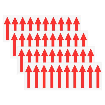 M METERXITY 4-Pack Arrow Sticker, 2 x 1 Inch/ 50 x 15 mm PVC Waterproof Self-Adhesive Directional Arrows Removable Directional Floor Decal Stickers for Wall Marking/Road Sign [Red]