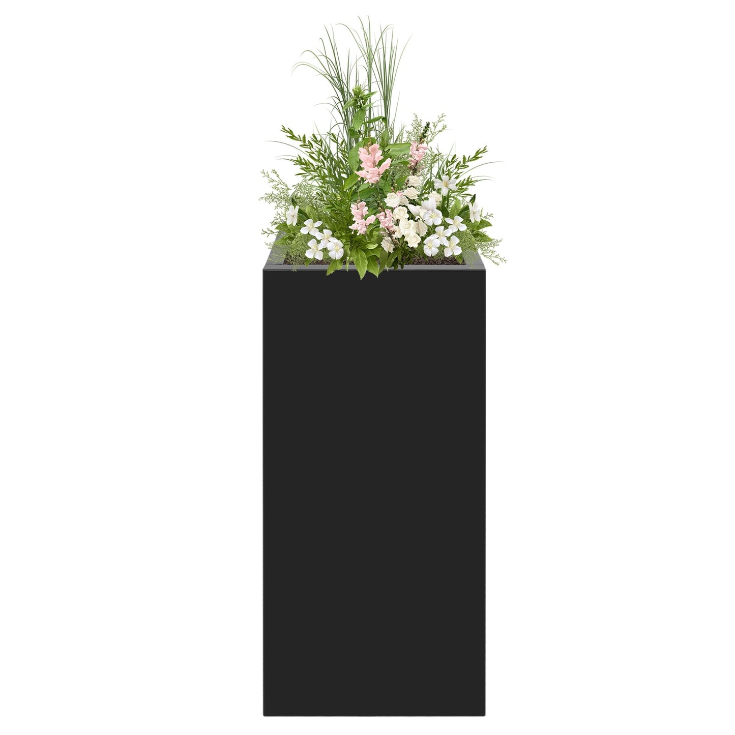 REBaiYU Rectangular Steel Planter Box with Removable Insert Shelf & Drainage Holes - 12/24 Inch Modern Planters for Indoor & Outdoor Use,Modern Flower Pot for Patio, Garden, Deck (30x12x12in)