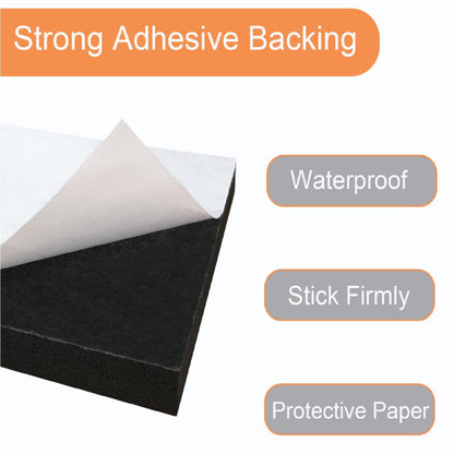 Adhesive Foam Padding, 4 Pieces Neoprene Foam Anti Vibration Pads High Density Closed Cell Foam Sheet, Insulation Soundproofing Black (4" x 4" x 3/4", 4 Pcs)