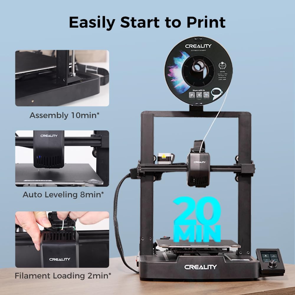 Creality Ender 3 V3 SE 3D Printer with CR Touch Auto Leveling, Sprite Direct Extruder, Dual Z & Y-axis, 250mm/s FDM Speed and 8.66 x 8.66 x 9.84in Print Size - Upgraded for Easy Beginners