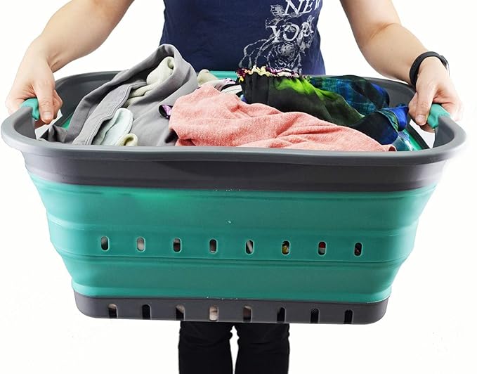 SAMMART 42L Collapsible Plastic Laundry Basket