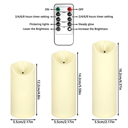 YOROXRG 24 Pack Christmas Decoration Flickering Flameless Candles, Battery Operated Candles,LED Candles for Home Decor,Wedding,Halloween,Birthday,Valentine'sDay (D2.2 xH 5" 6" 7" Ivory)