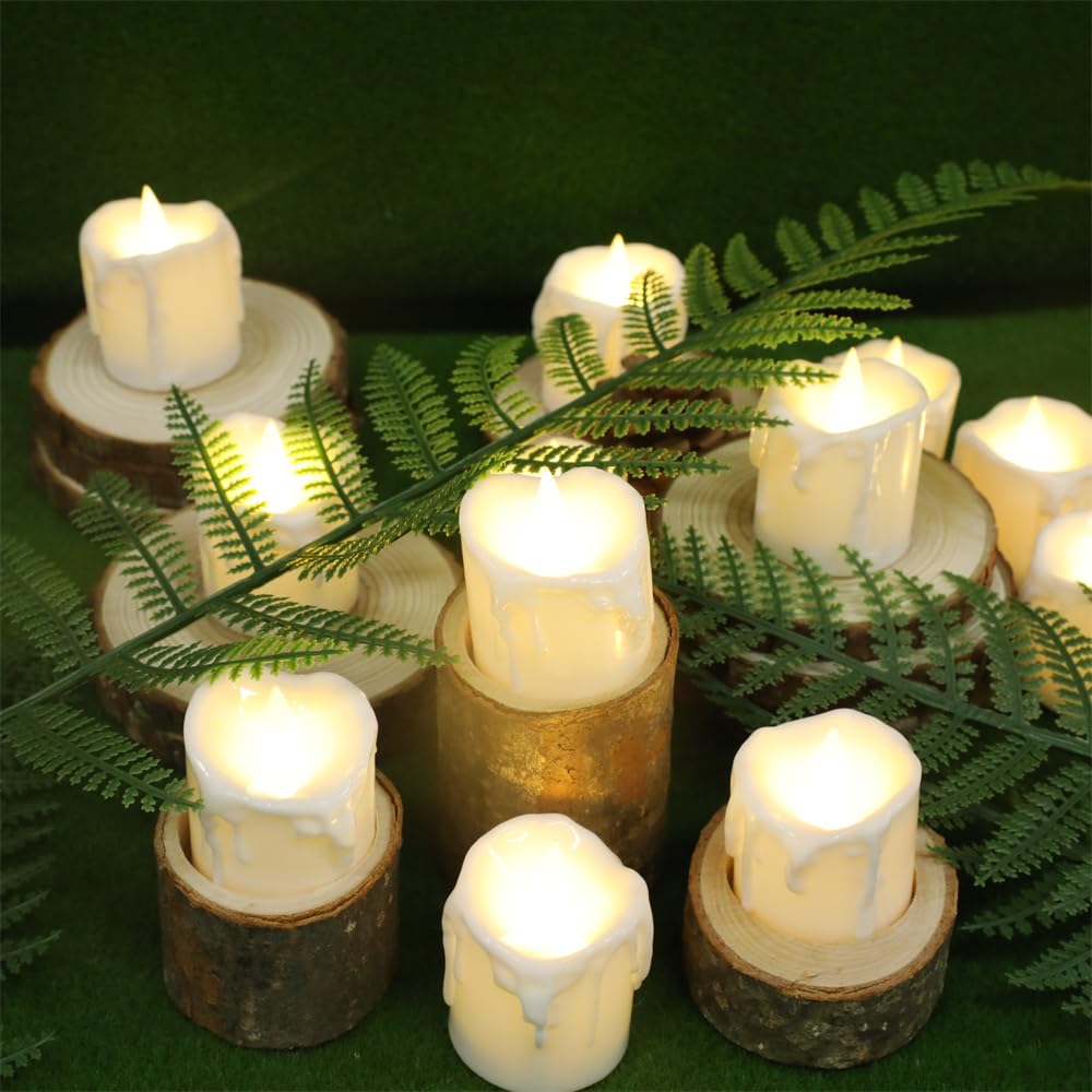 Topstone Flameless Candles with Remote Control，Battery Operated LED Candles with Timer & Dimmable Function, Realistic Wax Dripping Design, Perfect for Home Decor, Wedding, Christmas Decorations (24)