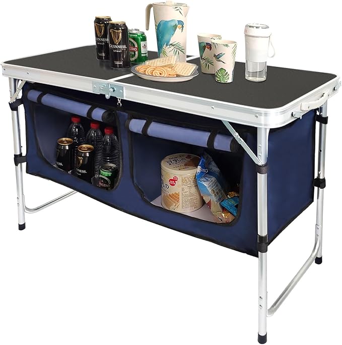 CampLand Outdoor Folding Table Aluminum Lightweight Height Adjustable