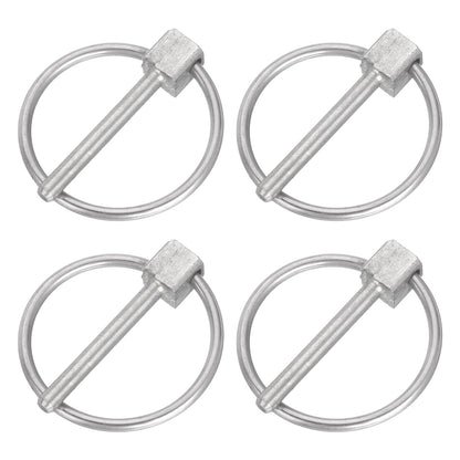 uxcell 4Pcs 1/8" x 1" Linch Pin with Ring, Stainless Steel Round Linch Pins for Boat Kayak Canoe, Trailer Trolley Trucks Mowers, Silver