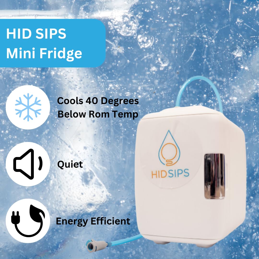 HydraLamp w/Mini Fridge, Bedside Desktop Water Dispenser Lamp, Included Water Reservoir and Filter, Bedside Water Dispenser, LED Table Lamp, for Home, Bed, Office, Hydration Appliance (Midnight)