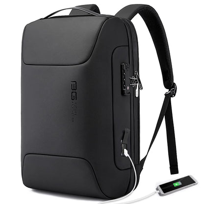 BANGE Anti Theft Backpack with USB charging Port,Lightweight Business Backpack for Men and Women, Black(upgrade), M, Laptop