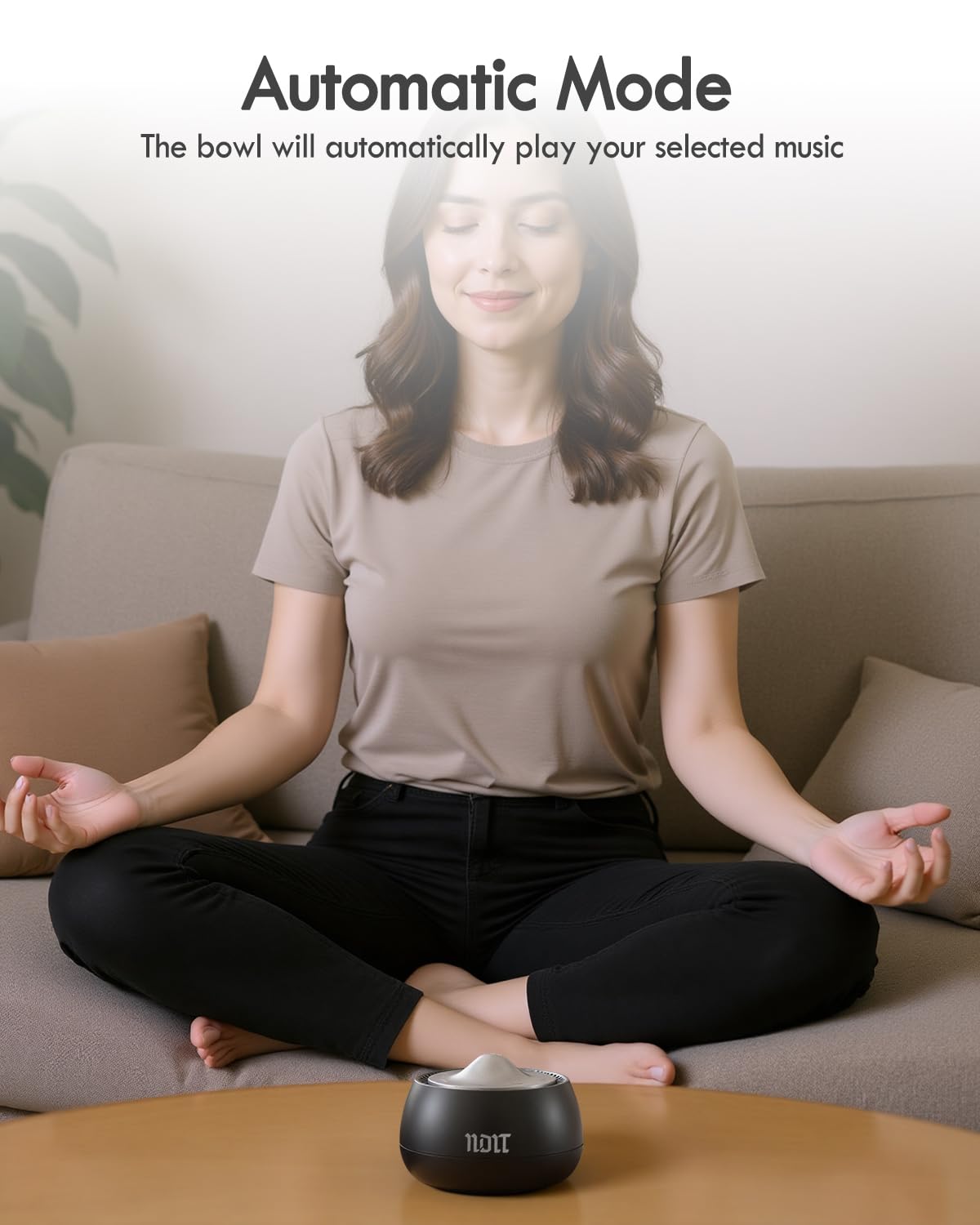 Portable Electronic Tibetan Singing Bowl, 8 Healing Frequencies (369-963Hz), Auto/Manual Mode, Vibration & Timer - USB-C Rechargeable Meditation Device for Yoga, Relaxation, Reiki, Best Gift Choice