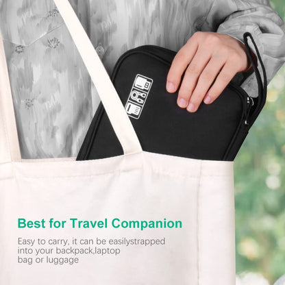 HCFGS Electronics Accessories Organizer Bag, Travel Cable Organiser Bag, Universal Carry Travel Gadget Bag for USB Cable Drive, SD Card, Charger Hard Disk (Black)