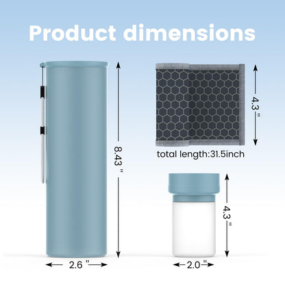 COOLING STATION 3-in-1 Portable Kit: Insulated Stainless Steel Bottle with Reusable Ice Bag & Cooling Towel. Long-Lasting Cold Relief for Daily Commute, Gym, Sports & Outdoor Travel. (Gray-green)